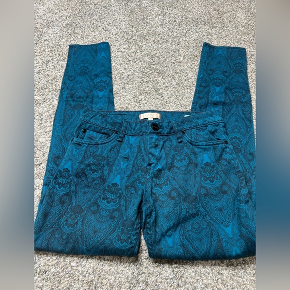 Sanctuary Denim The Charmer teal paisley print size 27 - Picture 1 of 9